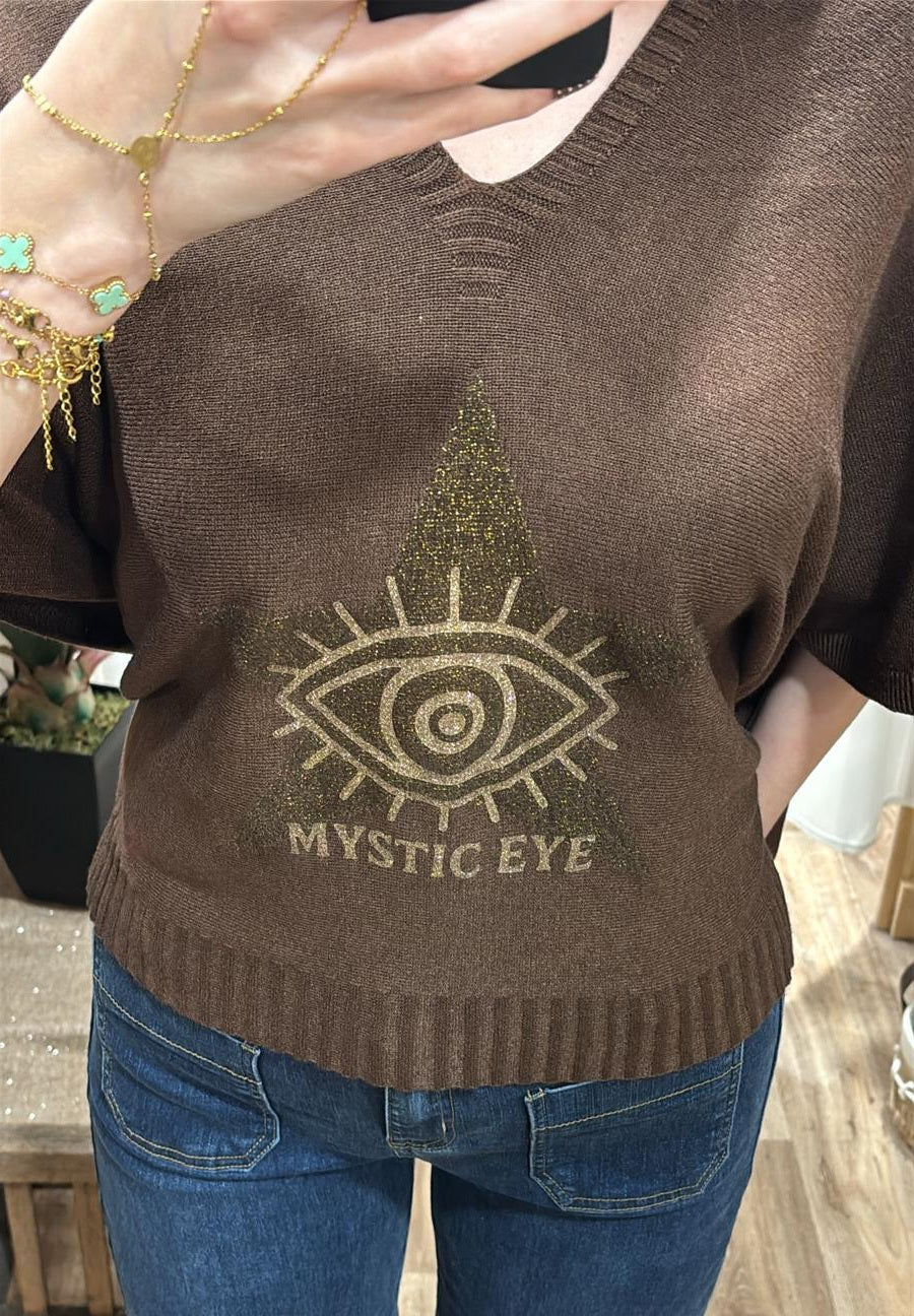 Pull oversize oeil marron