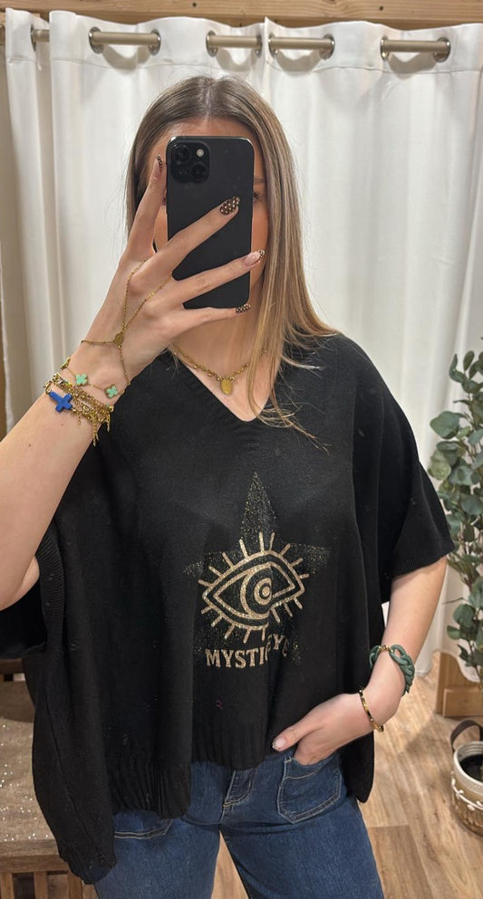 Pull oversize oeil noir
