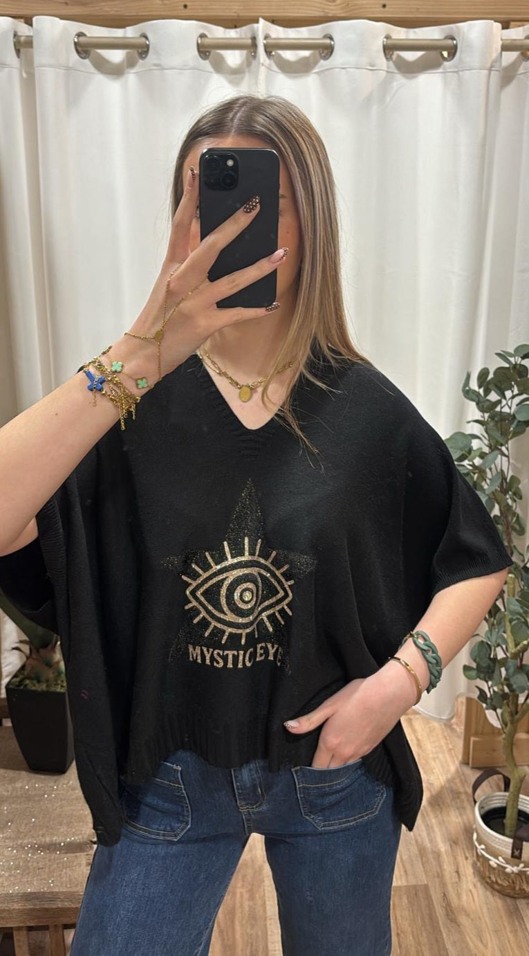 Pull oversize oeil noir