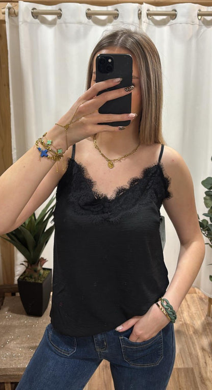 Débardeur dentelle noir