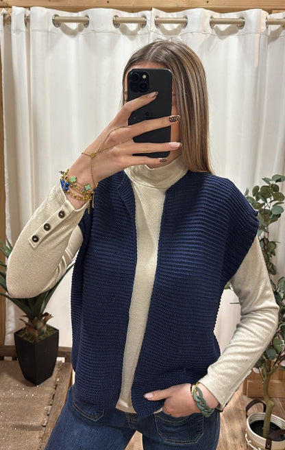 Gilet sans manche bleu marine