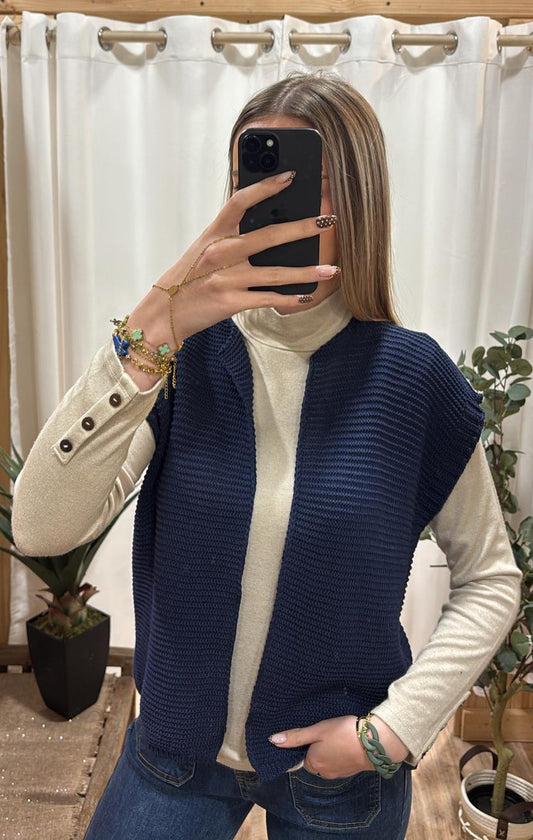 Gilet sans manche bleu marine