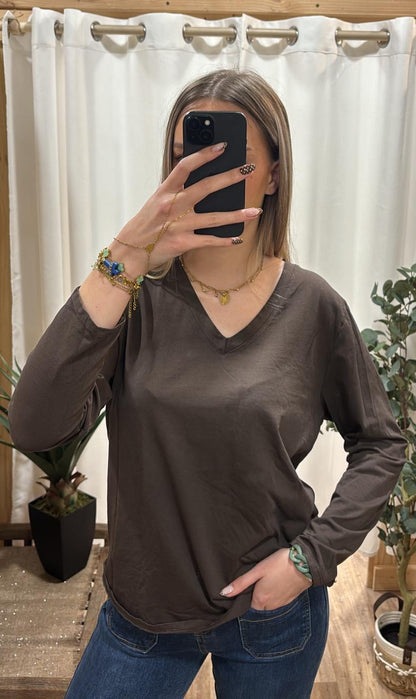 Tee-shirt uni chocolat