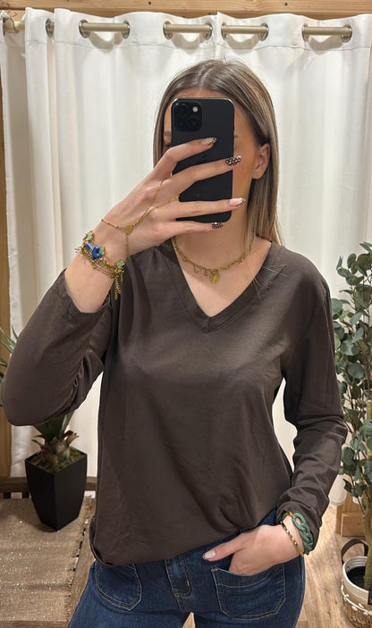 Tee-shirt uni chocolat