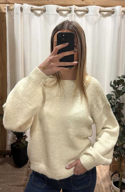 Pull beige lien léopard