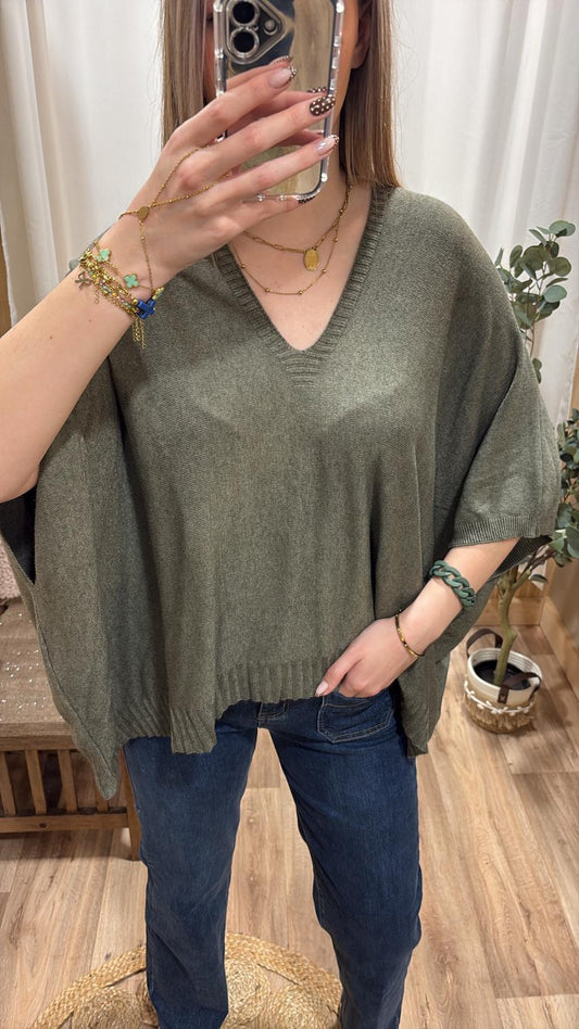 Pull oversize uni kaki