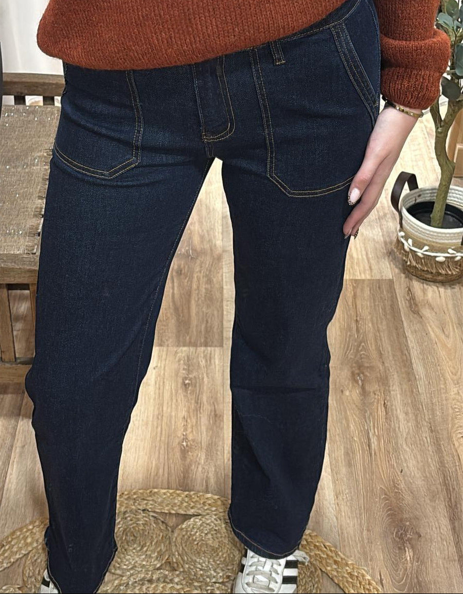 Jean flare bleu foncé