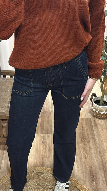 Jean flare bleu foncé