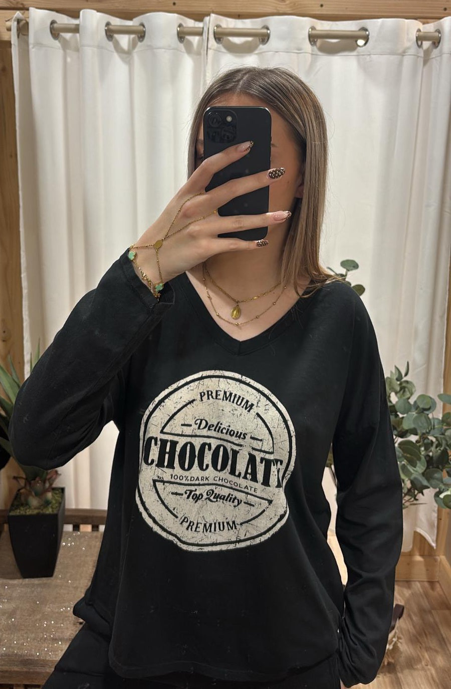 Tee-shirt "chocolate" noir