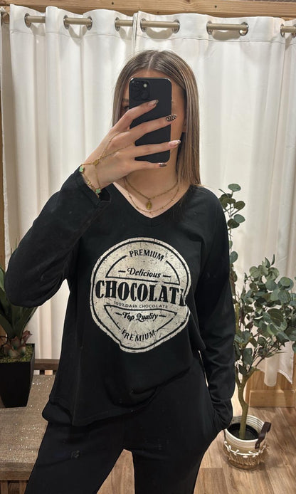 Tee-shirt "chocolate" noir