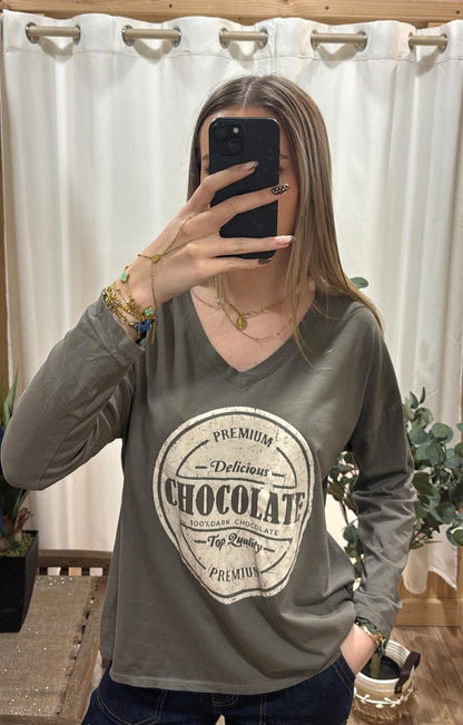 Tee-shirt "chocolate" taupe