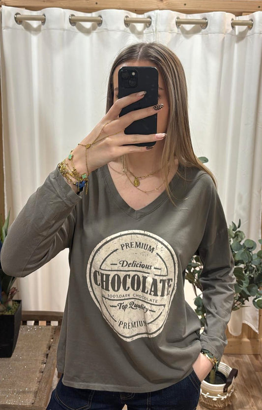 Tee-shirt "chocolate" taupe