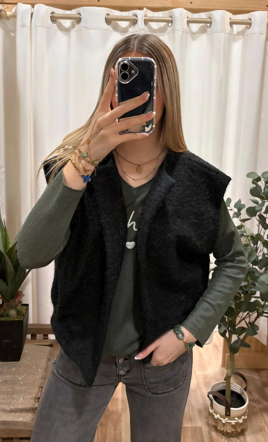 Gilet avec poches noir