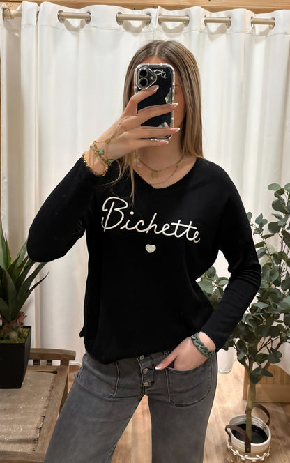 Pull fin "bichette" noir