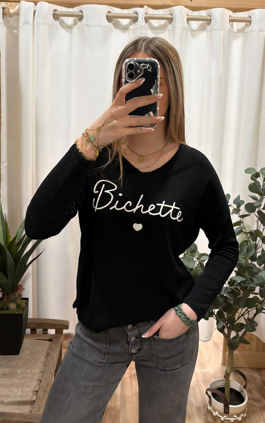Pull fin "bichette" noir