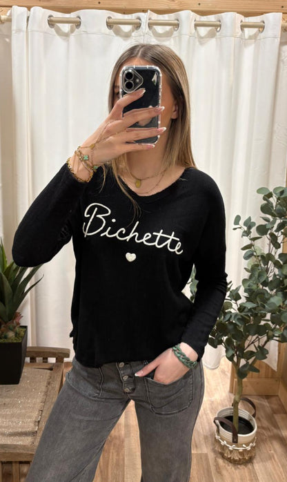 Pull fin "bichette" noir