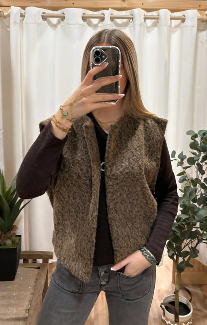 Gilet avec poches chocolat