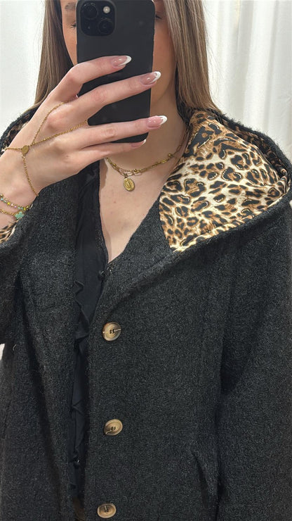 Manteau capuche noir