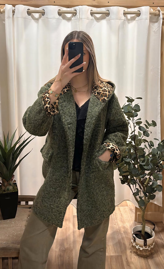 Manteau capuche kaki