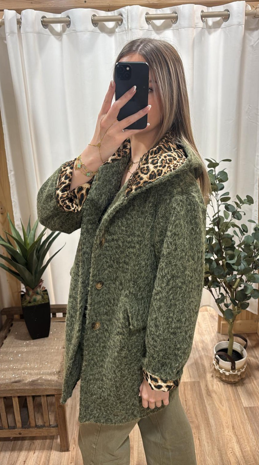 Manteau capuche kaki