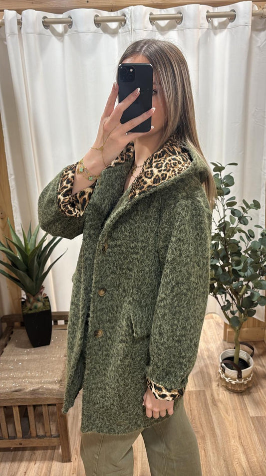 Manteau capuche kaki
