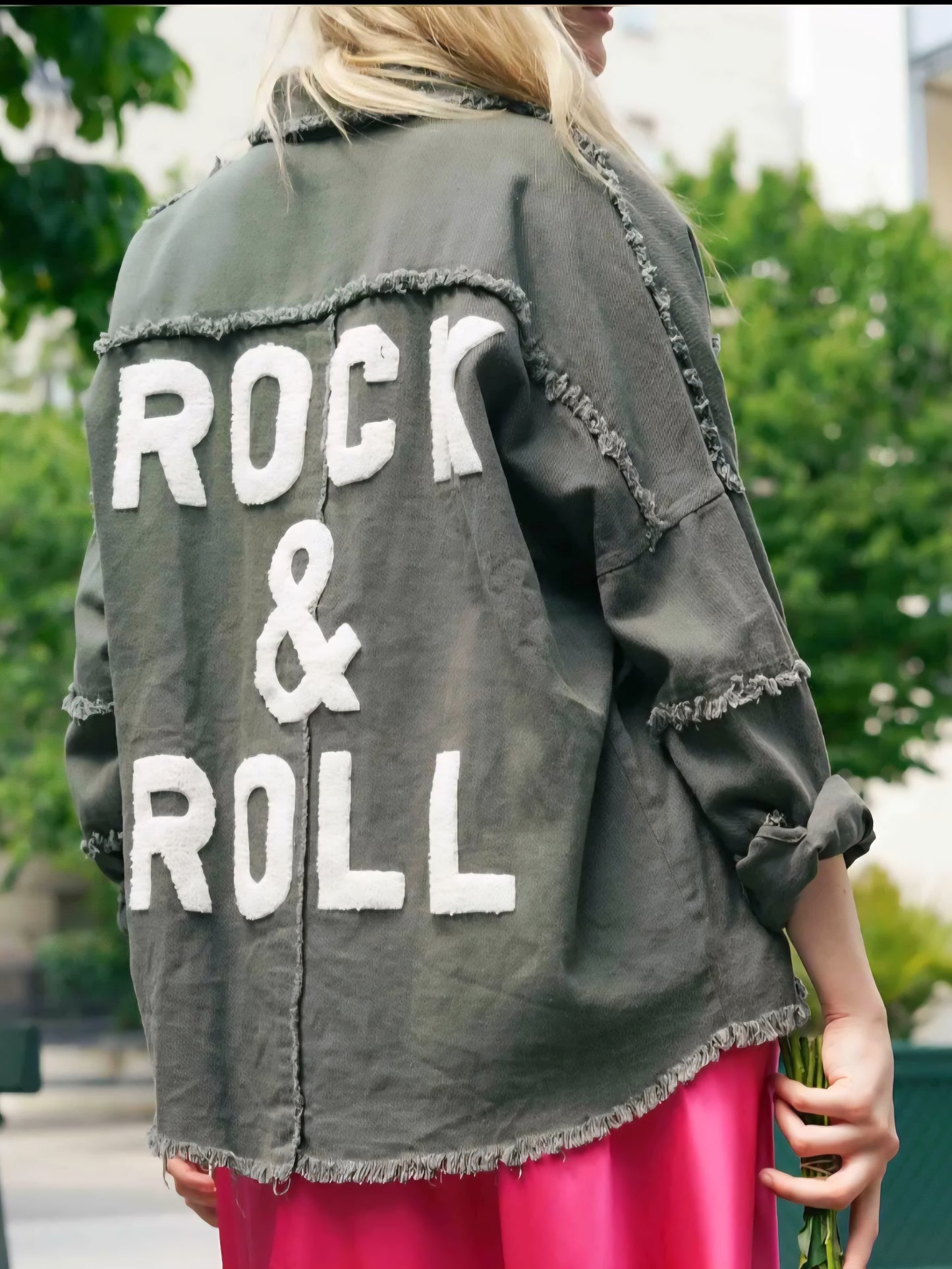 Sur chemise "Rock&Roll" kaki