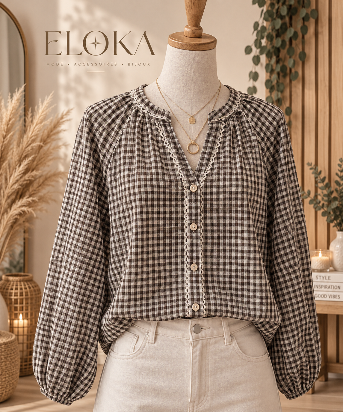 Blouse petits carreaux