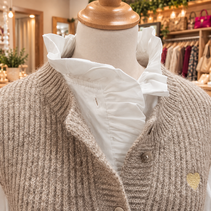 Cardigan sans manche taupe