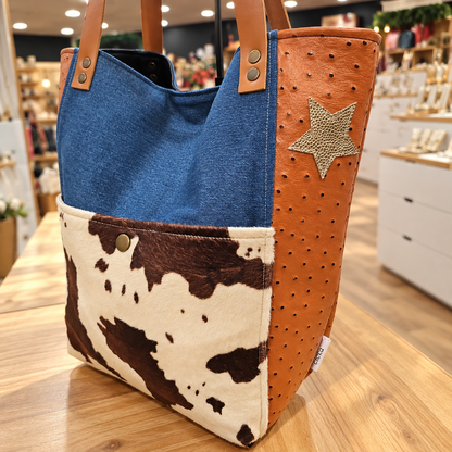 Sac cabas ELOKA imprimé vache