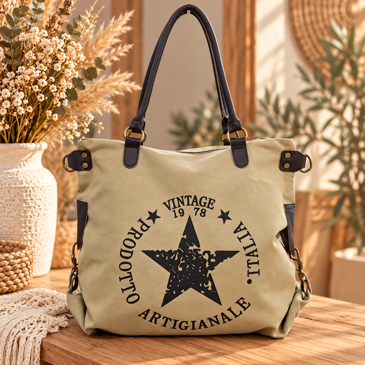 Sac "vintage" beige