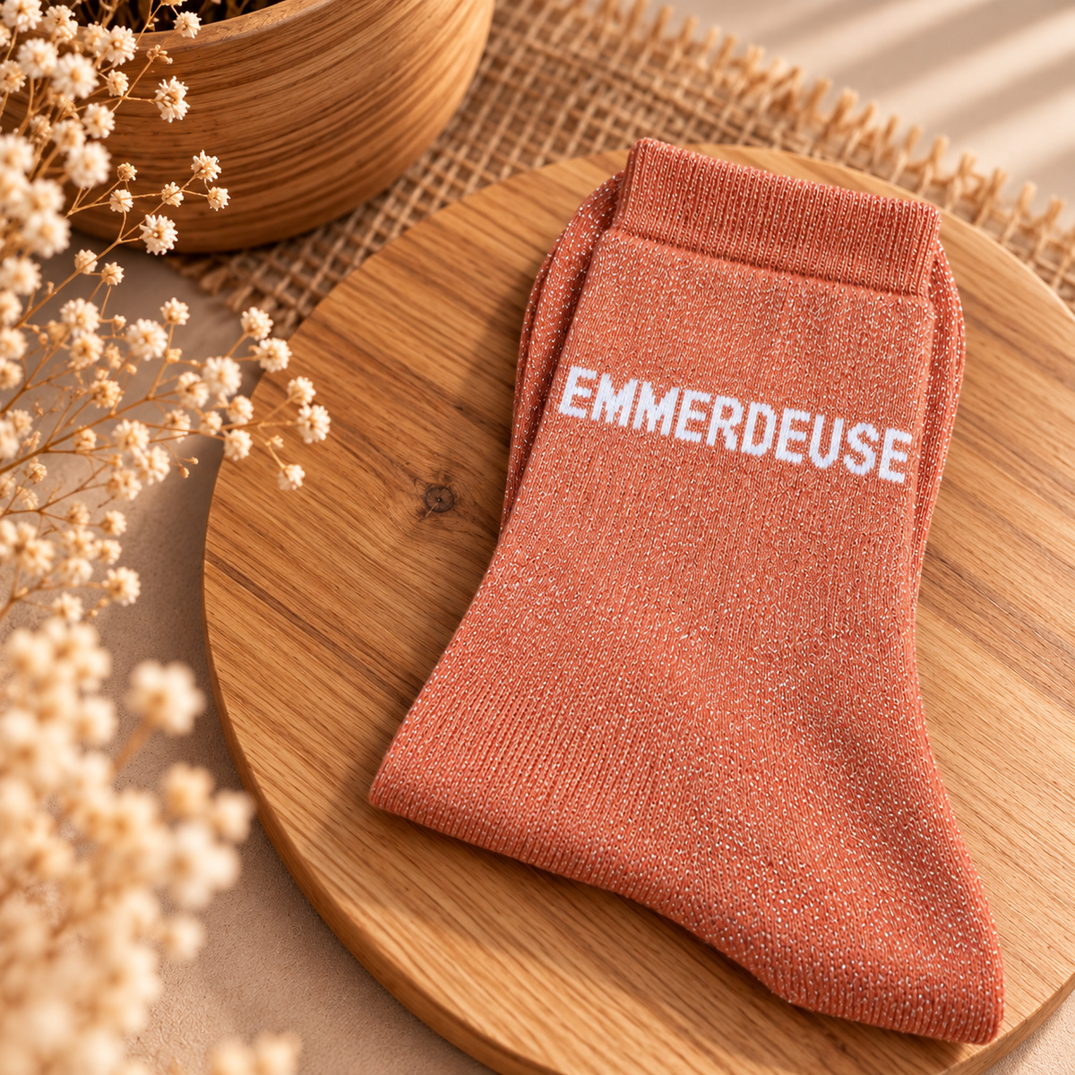 Chaussettes à paillettes EMMERDEUSE