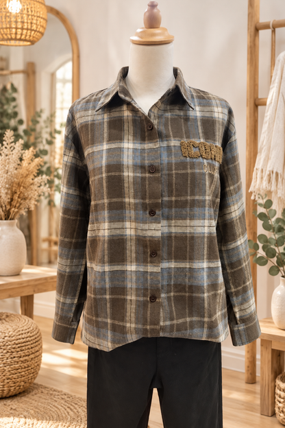 Chemise à carreaux "Iconic club" camel