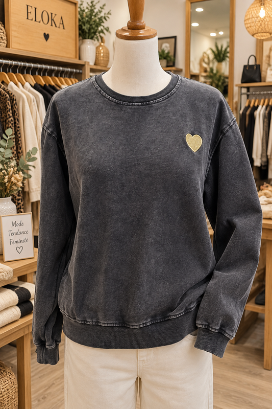 Sweat coeur doré