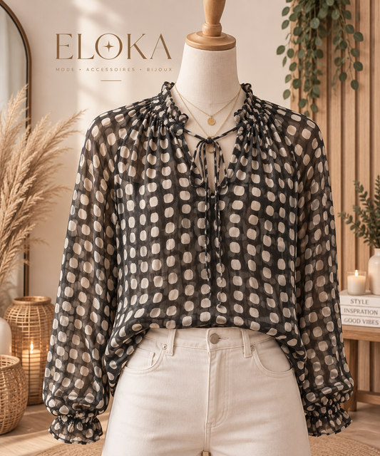 Blouse imprimé avec fil doré