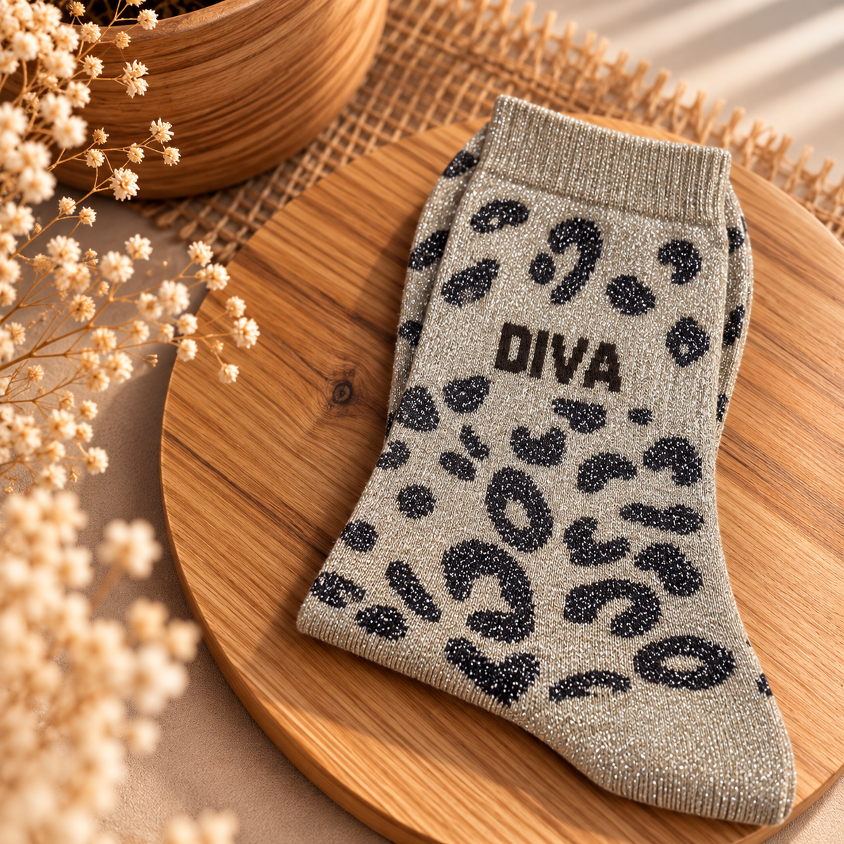 Chaussettes à paillettes léopard DIVA