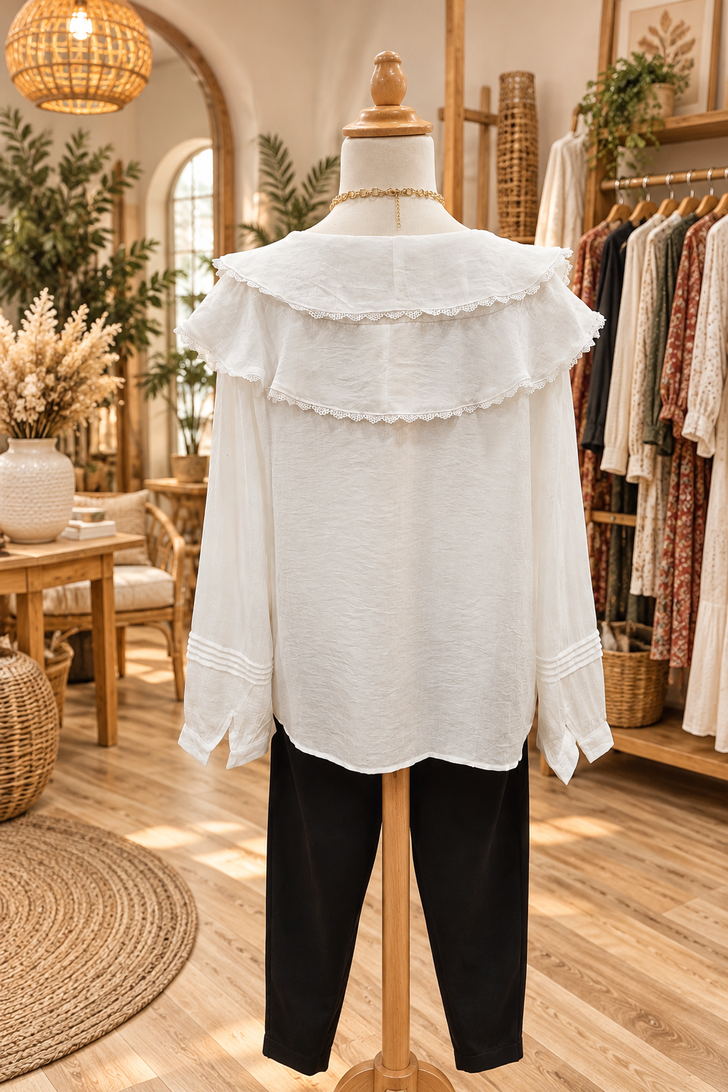 Blouse à volants blanche