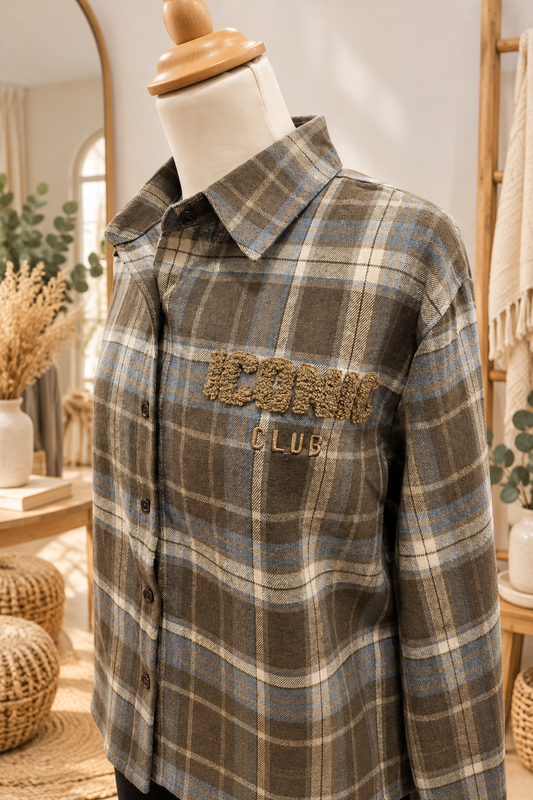 Chemise à carreaux "Iconic club" camel