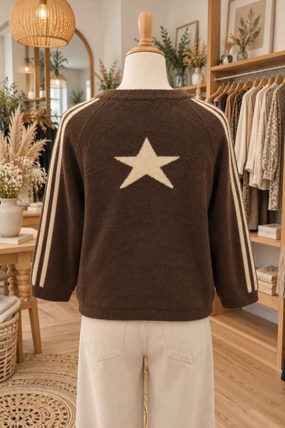 Pull rayures manches chocolat