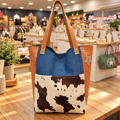 Sac cabas ELOKA imprimé vache